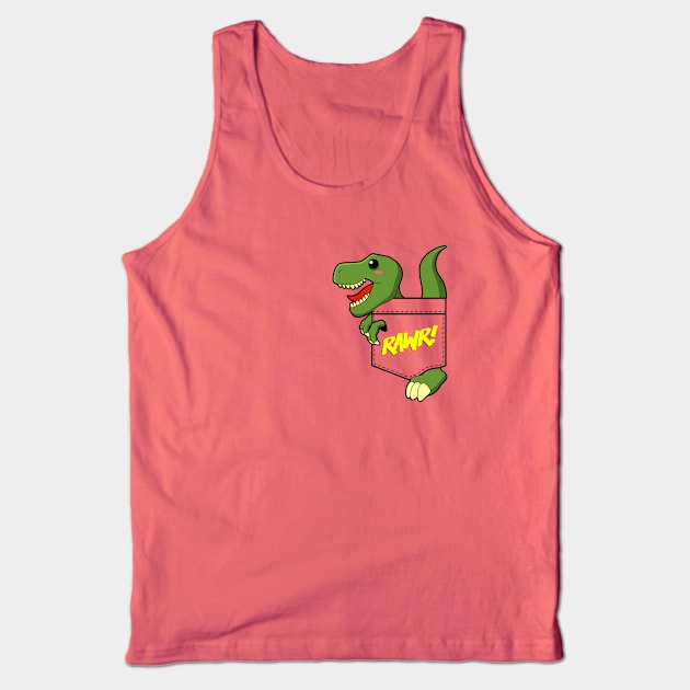 Pocket Dinosaur Tank Top by teevisionshop